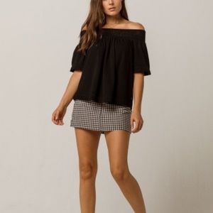 Roxy Hey Tonight Black Off-the-Shoulder Blouse Size Small